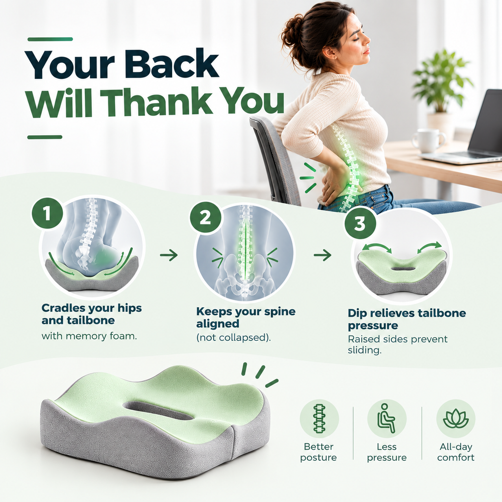 Ergonomic Cushion for All-Day Comfort
